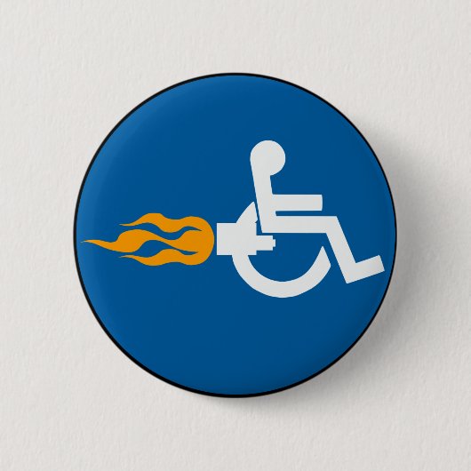 Badge Rond 5 Cm Fauteuil roulant de jet (Devant)
