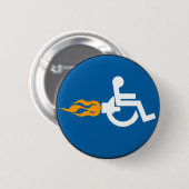 Badge Rond 5 Cm Fauteuil roulant de jet (Devant & derrière)
