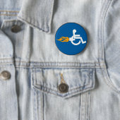 Badge Rond 5 Cm Fauteuil roulant de jet (En situation)