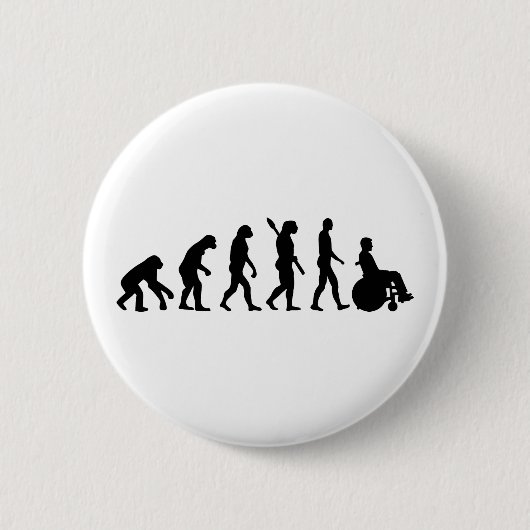 Badge Rond 5 Cm Fauteuil roulant d'évolution handicaped (Devant)