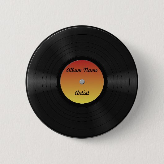 Badge Rond 5 Cm Faux disque vinyle fait sur commande (Devant)