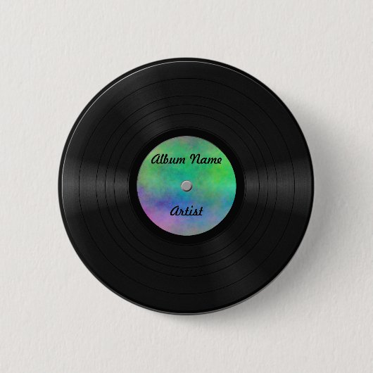 Badge Rond 5 Cm Faux disque vinyle fait sur commande (Devant)