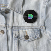 Badge Rond 5 Cm Faux disque vinyle fait sur commande (En situation)