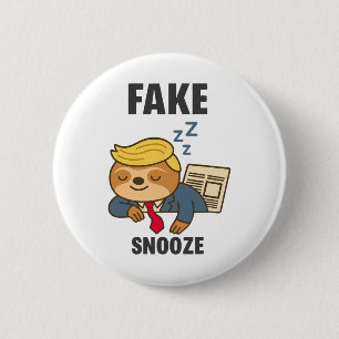Badge Rond 5 Cm Faux Sommeil Drôle Trump Paresseux