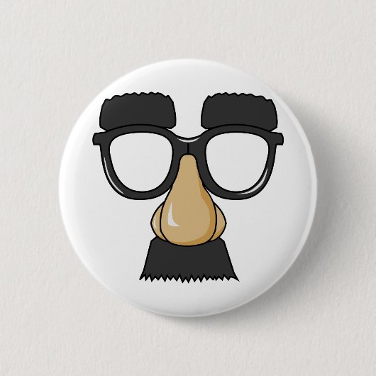 Badge Rond 5 Cm Faux visage de moustache (Devant)