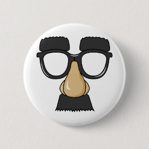Badge Rond 5 Cm Faux visage de moustache