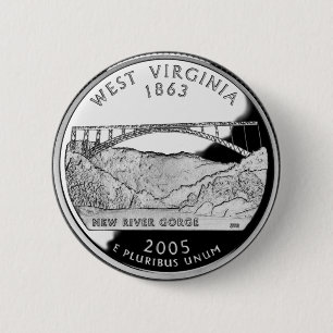 Badge Rond 5 Cm Faux West Virginia State Quarter