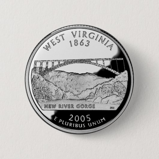 Badge Rond 5 Cm Faux West Virginia State Quarter (Devant)