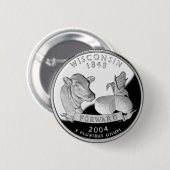 Badge Rond 5 Cm Faux Wisconsin State Quarter Cow Cheese (Devant & derrière)