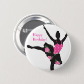 Badge Rond 5 Cm Faveur de bouton de joyeux anniversaire de rose de (Devant & derrière)