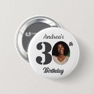 Badge Rond 5 Cm Faveur de photo pour une fête d'anniversaire 30 an