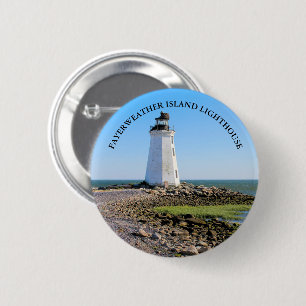 Badge Rond 5 Cm Fayerweather Island Lighthouse CT Round Pin