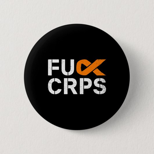 Badge Rond 5 Cm Fck CRPS Sensibilisation RSD Orange Ribbon Warrier (Devant)