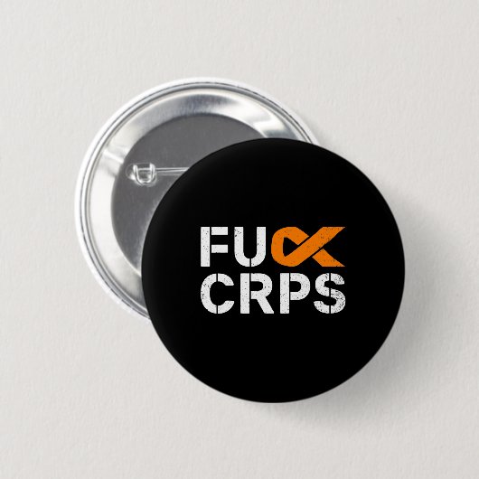 Badge Rond 5 Cm Fck CRPS Sensibilisation RSD Orange Ribbon Warrier (Devant & derrière)