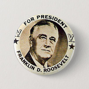 Badge Rond 5 Cm FDR 1940 - Bouton