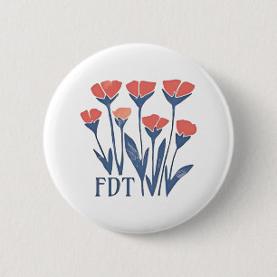 Badge Rond 5 Cm FDT Floral Wreath Subtle Feminine Boho Anti-Trump