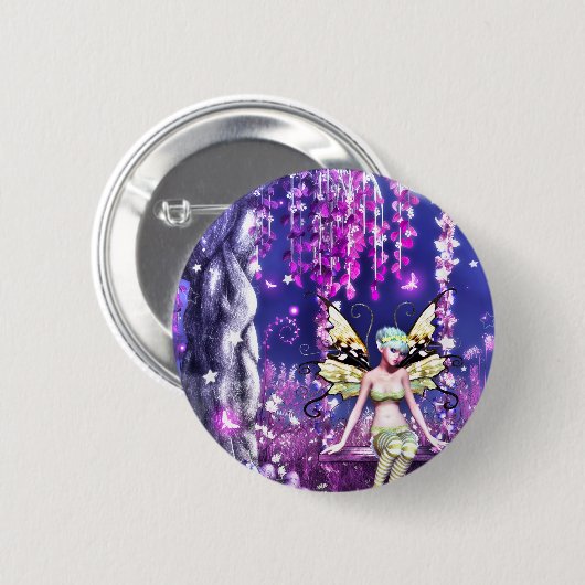 Badge Rond 5 Cm Fée adorable (Devant & derrière)