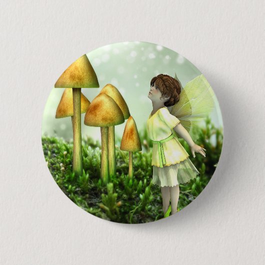 Badge Rond 5 Cm Fée curieuse - Fée et Tabourets (Devant)