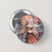 Badge Rond 5 Cm Fée d'Automne Doré (Devant & derrière)