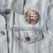 Badge Rond 5 Cm Fée d'Automne Doré (En situation)