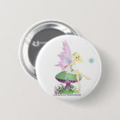 Badge Rond 5 Cm Fée de jardin (Devant & derrière)