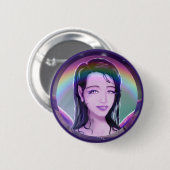 Badge Rond 5 Cm Fée de pluie violette (Devant & derrière)