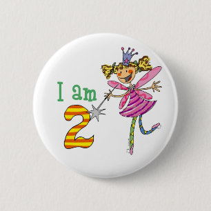 Badge Rond 5 Cm fée de princesse de 2 ans