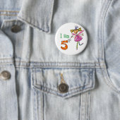 Badge Rond 5 Cm fée de princesse de 5 ans (En situation)