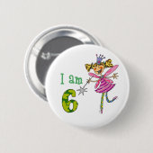 Badge Rond 5 Cm fée de princesse de 6 ans (Devant & derrière)