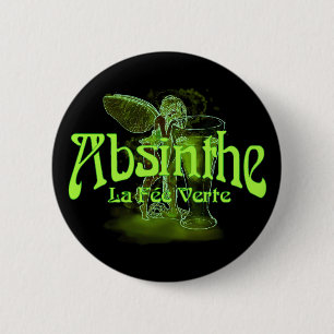 Badge Rond 5 Cm Fée de Verte d'honoraires de La d'absinthe avec l
