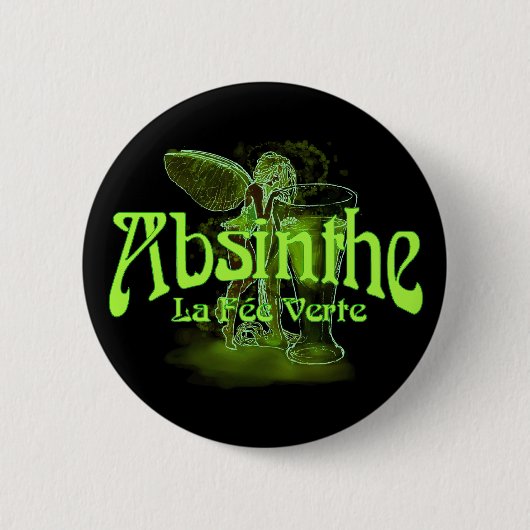 Badge Rond 5 Cm Fée de Verte d'honoraires de La d'absinthe avec le (Devant)