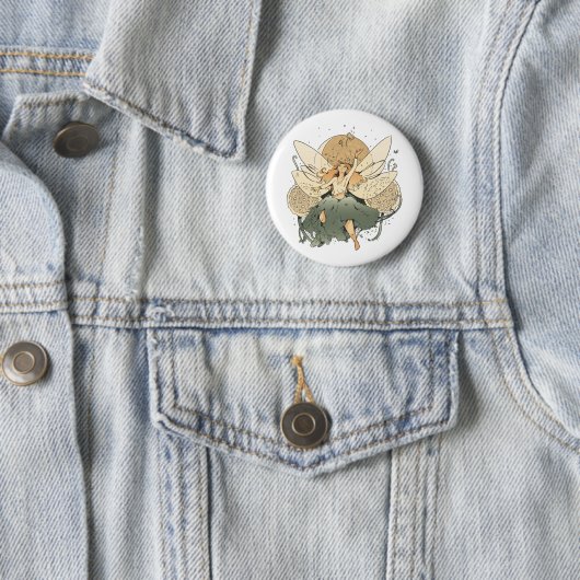 Badge Rond 5 Cm Fée Enchantante - Imaginaire lunaire (En situation)