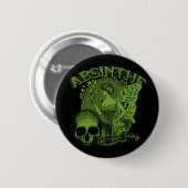 Badge Rond 5 Cm Fée verte Absinthe Dame (Devant & derrière)
