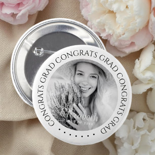 Badge Rond 5 Cm Félicats Grad Simple Moderne Photo personnalisée