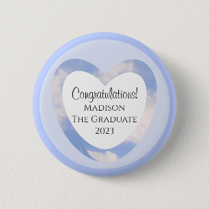 Badge Rond 5 Cm Félicitations à la Graduation Light Blue Sky