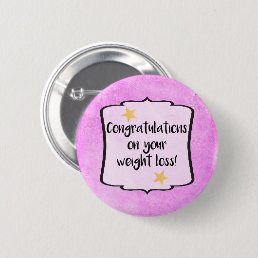 Badge Rond 5 Cm Félicitations Diet Amincissement Groupe Motivation (Devant & derrière)