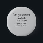 Badge Rond 5 Cm félicitations diplômé ajouter nom classe année sco<br><div class="desc">Conception</div>