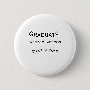 Badge Rond 5 Cm Félicitations diplômé nom promotion 20XX type w