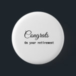 Badge Rond 5 Cm Félicitations minimales simples nom de la retraite<br><div class="desc">Conception</div>