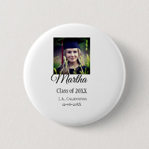 Badge Rond 5 Cm Félicitations pour la remise des diplômes nom phot