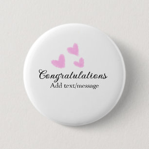 Badge Rond 5 Cm Félicitations pour l'obtention du diplôme avec cœu