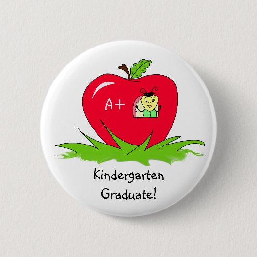 Badge Rond 5 Cm Félicitations rouges licenciées d'Apple de jardin (Devant)