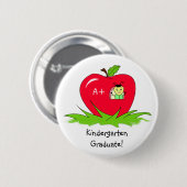 Badge Rond 5 Cm Félicitations rouges licenciées d'Apple de jardin (Devant & derrière)
