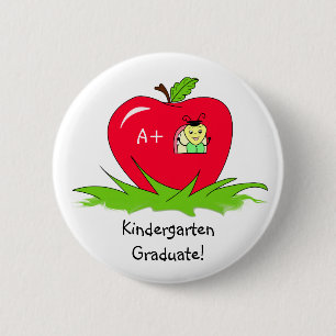 Badge Rond 5 Cm Félicitations rouges licenciées d'Apple de jardin