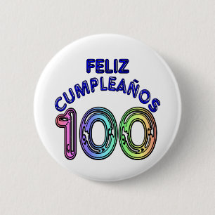 Badge Rond 5 Cm Feliz 100th Cumpleaños