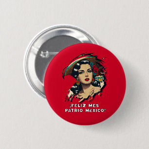 Badge Rond 5 Cm Feliz Mes Patrio Mexique