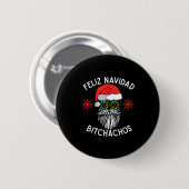 Badge Rond 5 Cm Feliz Navidad Achos Funny Spanish Merry Christmas (Devant & derrière)