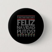 Badge Rond 5 Cm Feliz Navidad Putos Chingon Ugly Xmas Sweater Chri (Devant)