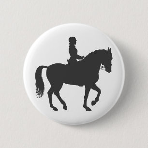 Badge Rond 5 Cm female riding horse - Choose background color