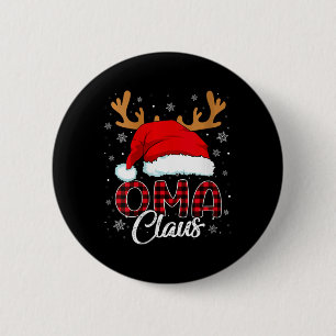 Badge Rond 5 Cm Femens Oma Claus Santa Hat Reindeer Red Plaid Matc